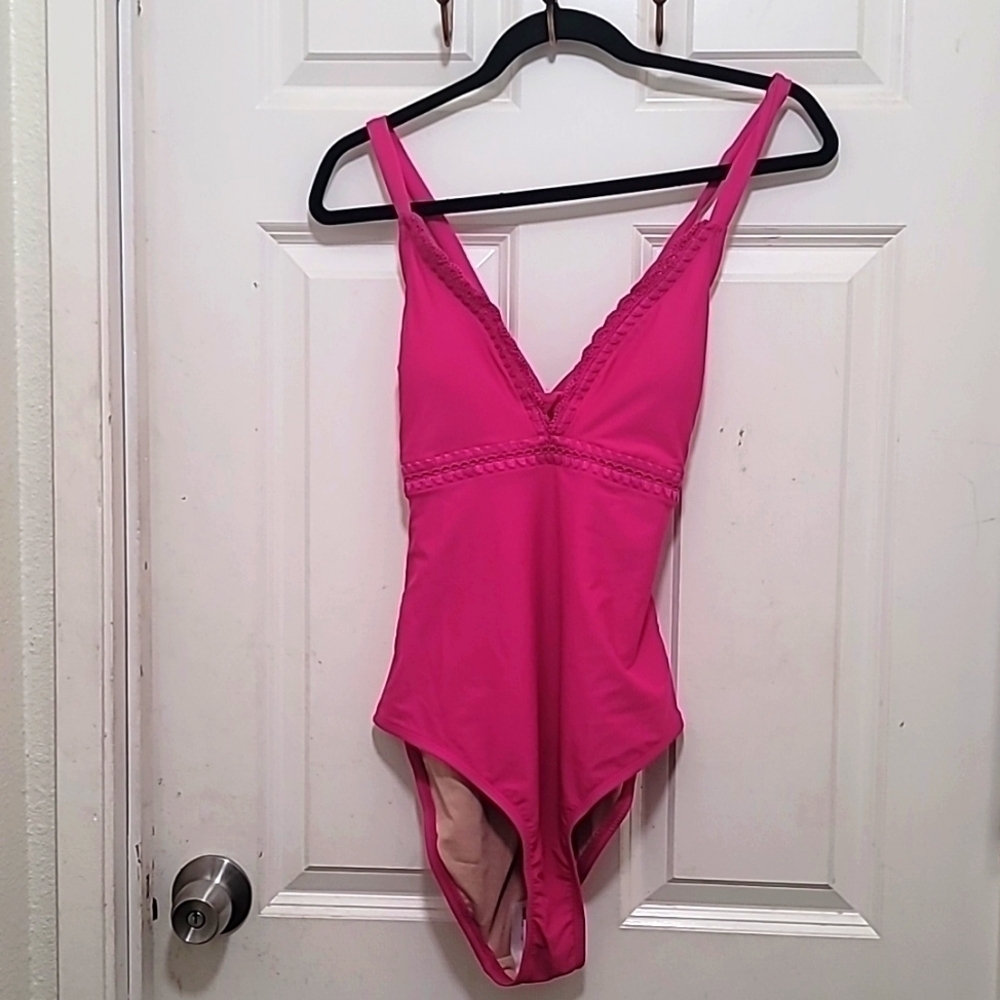 KONA SOL WOMEN'S PINK SWINSUIT ONE‎ PIECE TIED ON THE BACK SIZE MEDIUM